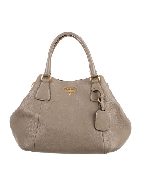 prada vitello daino satchel gray|real real Prada vitello daino.